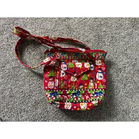 Christmas Quilted Snowman Purse SUPER CUTE Red White Green Medium size - Picture 2 of 4